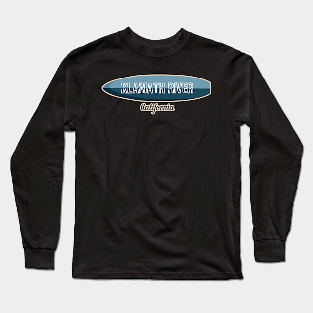 Klamath River California Surfboard Long Sleeve T-Shirt by LiquidLine